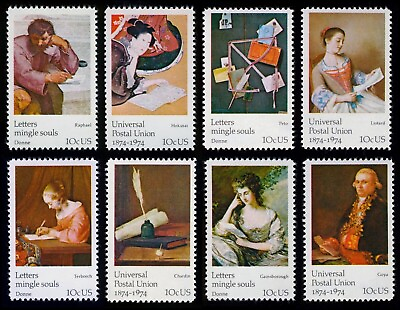 #ad US Universal Postal Union 10c Stamp Set of 8 Singles Scott #1530 1537 $3.00