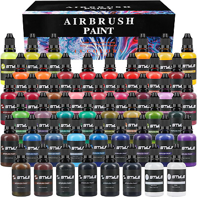 #ad 16 24 48 Colors Airbrush Paint DIY Acrylic Paint Set for Model Painting Artists $26.67
