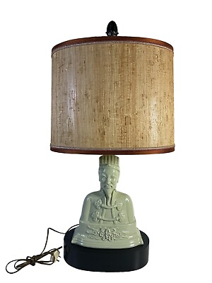 #ad Mid Century Lamp With Porcelain Bust of Historical Chinese Soldier $350.00