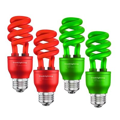 #ad SLEEKLIGHTING 13 Watt Spiral CFL Light Bulb UL Approved 120 Red and Green $29.50
