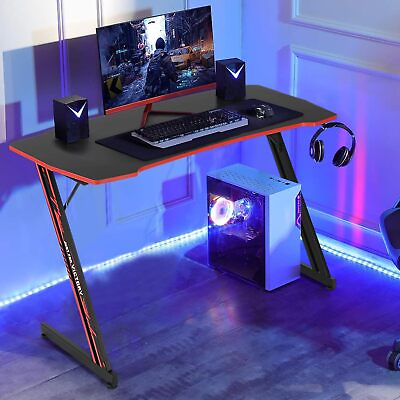 #ad Desk 47quot; Gaming Desk Z Shaped Computer Table Ergonomic PC Gaming Desk for Home $63.51