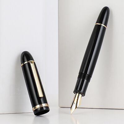 #ad New US JinHao X159 Acrylic Fountain Pen Metal Gold Clip Fine Nib Writing Ink Pen $7.49