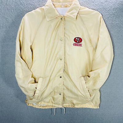 #ad Vintage Running Adult Small Nylon Coaches Jacket Vtg Yellow Lined Mens S $69.84