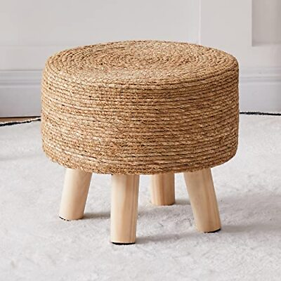 #ad Foot Stool Seagrass Hand Weave Poufs Round Ottoman for Couch Desk Soft Natural $62.32