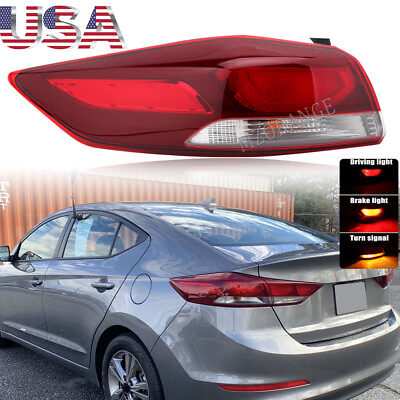 #ad Tail Light Rear Lamp Left Driver Outer Brake w bulb For Hyundai Elantra 2017 18 $68.99