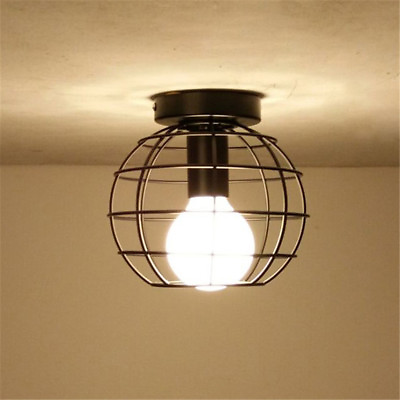 #ad Vintage Industrial Metal Cage Wire Frame Loft Ceiling Pendant Light Lamp Shade $27.52