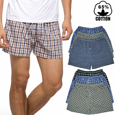 #ad 3 12 Pack Mens Boxer Briefs Shorts Trunk Plaid Underwear Cotton Size M 2XL $29.99