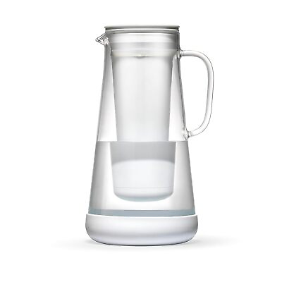 #ad Filter Pitcher 7 Cup White Glass with Silicone Base White for everyday $58.45