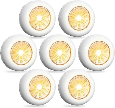 #ad #ad Tap Light Push Light 7 Pack Puck Lights Battery Operated Small Portable Night L $13.97