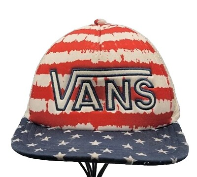 #ad Vans Trucker Hat Snapback Cap OFF THE WALL America Flag Stars USA $11.99