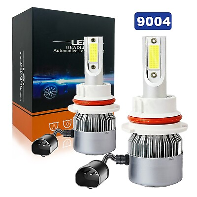 #ad 2× 9004 HB1 LED Headlight Super Bright Bulbs Kit White 6000K High Low Beam $16.97