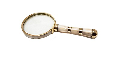#ad Nautical Brass Magnifying Glass 5.5quot; 14 c.m Magnifier Seep Vintage Reading Mag $12.50