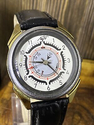 #ad LUCH Alarm Soviet Vintage Qartz Wristwatch Watch Antique USSR Russia #2362 $44.90