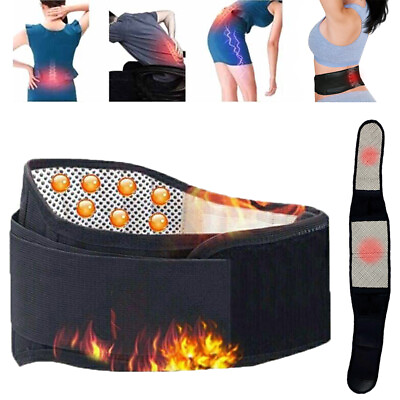 #ad Magnetic Back Support Belt Brace Self Heating Lumbar Lower Waist Pain Relief $8.99