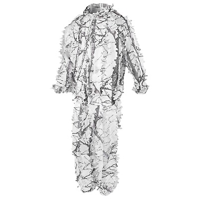 #ad #ad Ghillie Suits Snow Wild Camouflage 3D Leaf Jackets Pants Set Clothes For Hunting $52.51