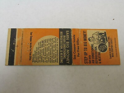 #ad AC1 Matchbook Cover Earn big money in Air Conditioning heating school offer job $2.99