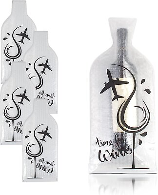 #ad Reusable Wine Bottle Protector for Travel 4 pack Wine Bag Sleeve Carrier Skin $21.12