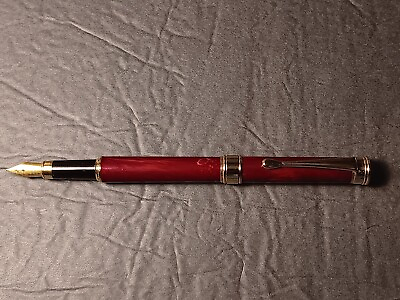 #ad METAL VELVET RED amp; GOLD MADE IN GERMANY NIB UNBRANDED FOUNTAIN PEN $20.00
