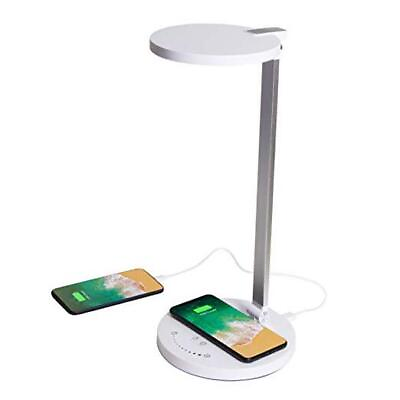 #ad LED Desk Lamp Aluminum Dimmable Eye Caring Table Lamp with 5 Wireless Charger $43.96
