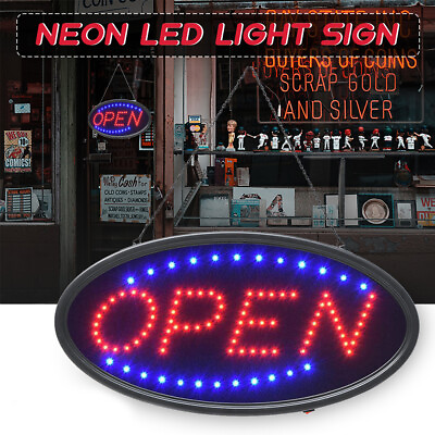 #ad 19quot; x 10quot; LED Neon Open Sign for Business Shop Animated Motion On Off Switch $19.44