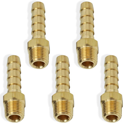 #ad 5PCS Hose Barb Fittings 1 4quot; 6mm Barb To 1 8quot; Male Thread Air Hose Fitting US $8.68