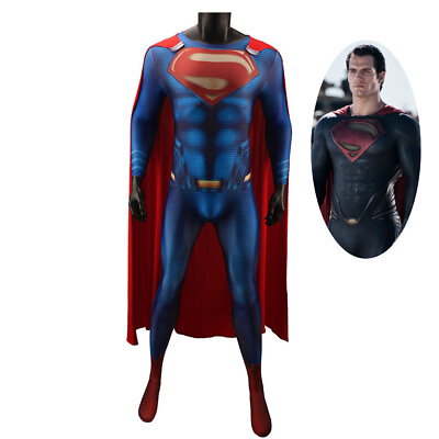 #ad Man of Steel Superman Costume Cosplay Bodysuit For Kids Adult Ver2 $68.89