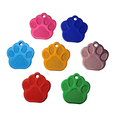 #ad Personalized Anodized PAW Aluminum Pet ID Tags Collars Custom For Dog Cat $2.28