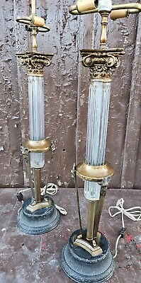 #ad Pair Vintage Empire Style Table Brass with Ram Heads As You Like It 29quot; $225.00
