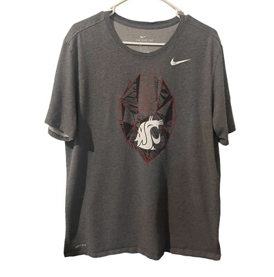 #ad Washington State Cougars Shirt Men XL Gray Nike Dri Fit NCAA Athletic Cut Tee $14.99