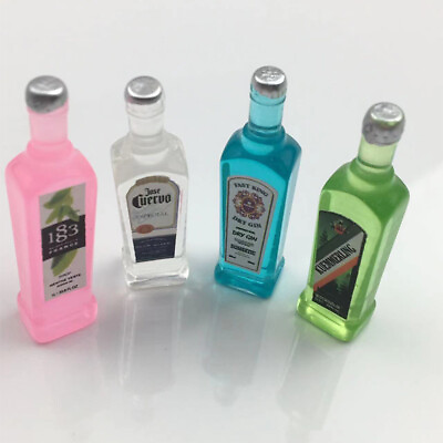 #ad 10PC 1 6 Scale Dollhouse Miniatures Wine Bottles Model Drinks Accessories Lot $6.39