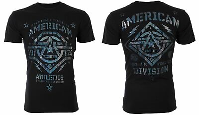 #ad AMERICAN FIGHTER New Mexico Black Hologram Athletic Mens Crewneck T shirt L 3XL $24.95