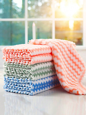 #ad 10pcs Microfiber Cleaning Cloth Mixed Color Towel Cleaning Cloth Double sided $13.99