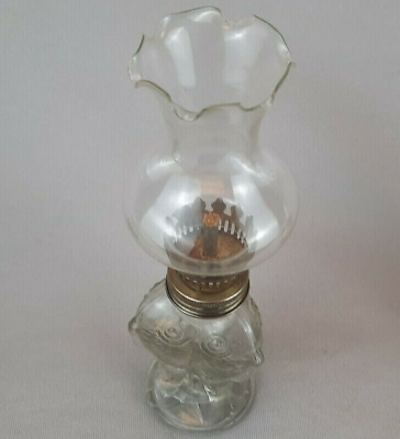#ad Vintage Small Oil Lamp with 3 Fish Sculpture Designed Base 8.25quot; $34.95