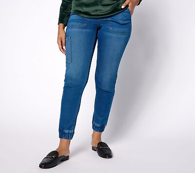 #ad Denim amp; Co. Women#x27;s Petite Jeans PM ComfyKnit Cargo Blue A392112 $23.08