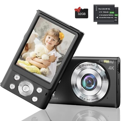 #ad Digital Camera Full HD 4K 48MP Camera 32GB Card 2.8 Inch Screen Kids Beginner $37.99