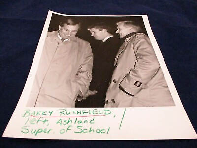 #ad Glossy Press Photo Vintage Barry Ruthfield left Ashland MA School Super $17.00