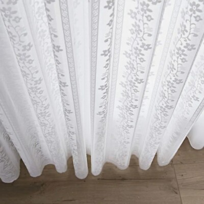 #ad Lace Gauze Curtains Striped Tulle For Window Curtain Princess Mosquito Nets Wave $19.83