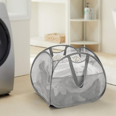#ad Collapsible Mesh Pop Up Laundry Hamper with Strong Handles Large Opening Clo... $17.52