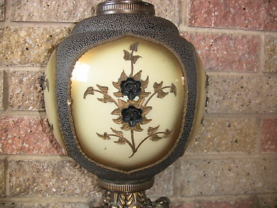 #ad Vintage Mid Century Table Lamp Glass amp; Brass Hollywood Regency Carl Falkenstein $185.54