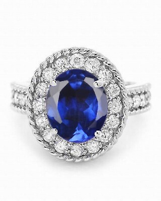 #ad 2.00 ct Lab Grown Tanzanite Anniversary Ring in 925 sterling silver $135.00