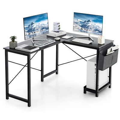#ad Reversible Computer Home Office Gaming Working Desk W Storage Pocket amp; CPU Stand $97.98