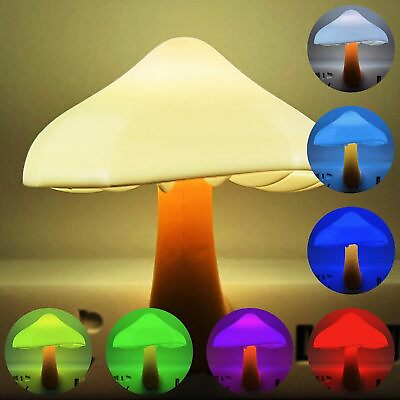 #ad LED Night Lights Mushroom Romantic Light Sensor Plug in Wall Lamps Home Decor US $8.51