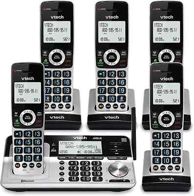#ad VTech VS113 5 Extended Range 5 Handset Cordless Phone for Home Black Silver $84.99