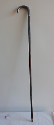 #ad DEALER RITA Antique cane walking stick women ebony and silver ORIGINAL $300.00