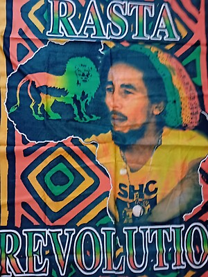 #ad Bob Marley Rasta Revolution 1977 Flag Vintage Rare 35 3 8X51 3 16in $78.66