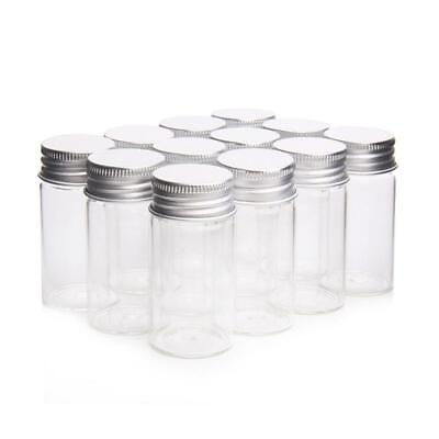#ad Vials Small Glass Bottles Mini Jars With Aluminum Screw Top Storage Lids Ne M2J4 $7.30