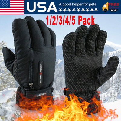 #ad Mens Winter Thermal Warm Waterproof Ski Snowboarding Driving Work Gloves Lot $25.98
