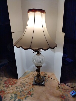 #ad Rare ** Full Lamp** Vintage Lamp;L WMC Cherub Table Lamp Brass Metal. Works $74.87