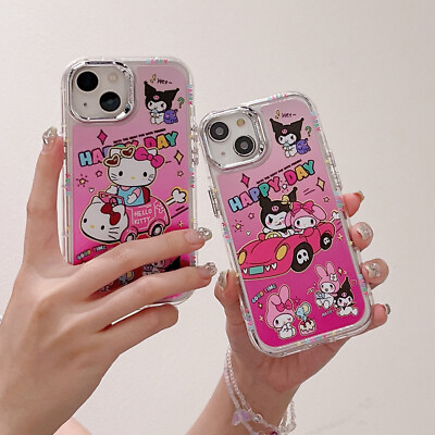 #ad Cartoon Cute Pink Girl Plating Phone Case Cover For iPhone 14 Pro Max 13 12 $10.99