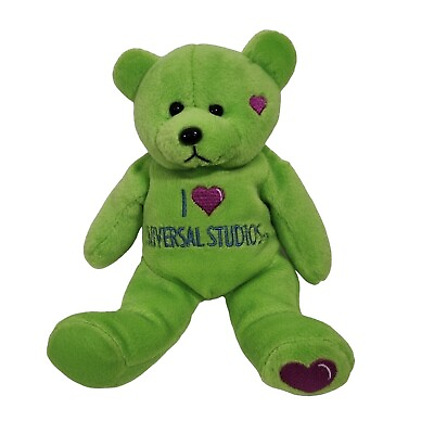 #ad Universal Studios Green Bear Stuffed Animal Plush Toy 8 inch $9.50